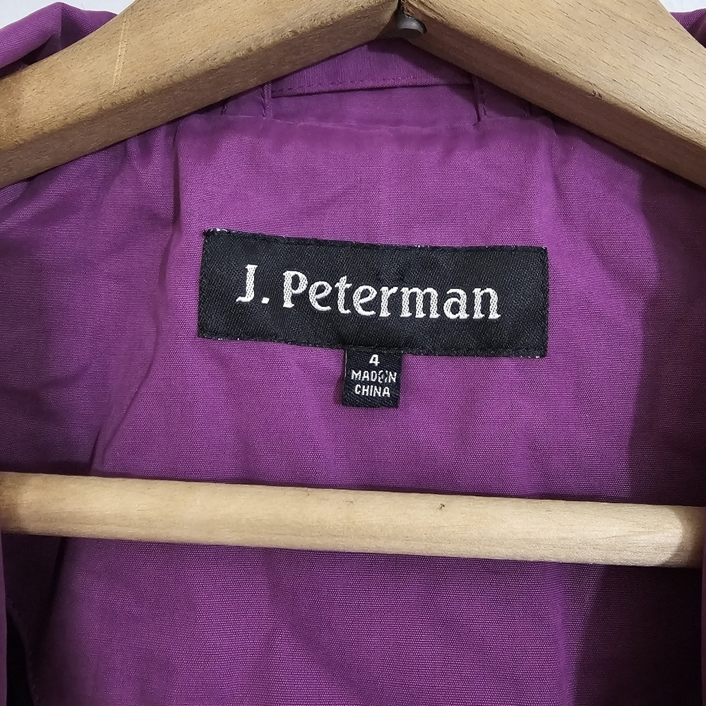 J. Peterman Solid Purple Trench Coat - image 3